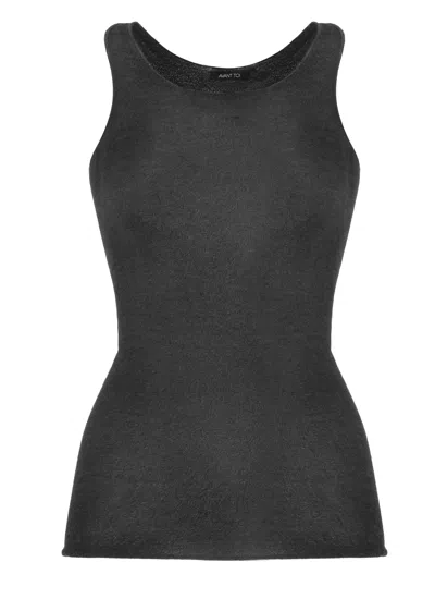 Avant Toi Cashmere Blend Top In Black