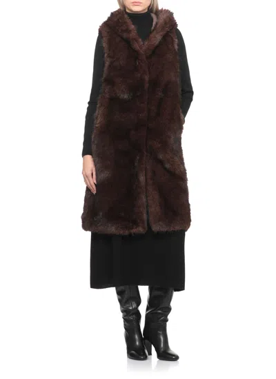 Betta Corradi Syntetic Fur Vest In Brown