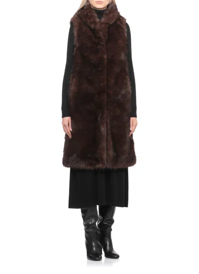 Betta Corradi Syntetic Fur Vest In Brown