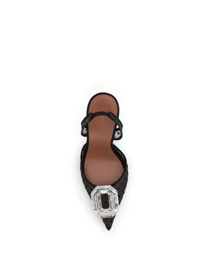 Amina Muaddi Women Camelia Sling 105 Pumps In Lace With Polka-dot In Black