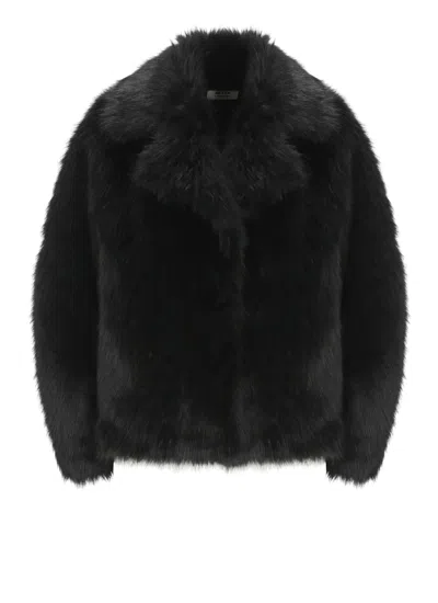 Betta Corradi Peak-lapel Coat In Black