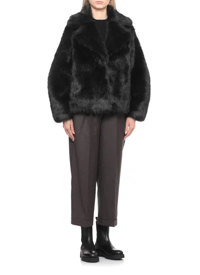 Betta Corradi Peak-lapel Coat In Black