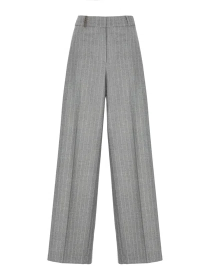 Peserico Wool Pants In Gray