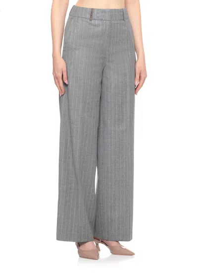 Peserico Wool Pants In Gray