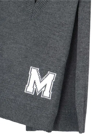 Mm6 Maison Margiela V-neck Sweater In Gray
