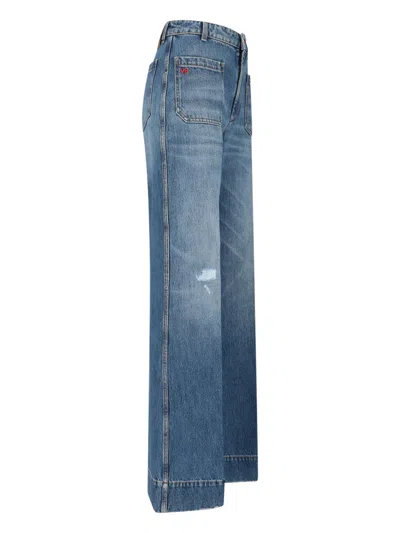 Victoria Beckham Alina Stretch High Rise Straight Leg Jeans In Medium Wash