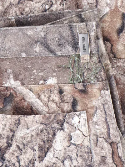 Represent Cargo Trousers With Real Tree Camouflage Print In Gray