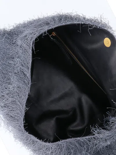 Dries Van Noten Fringed Shoulder Bag In Gray