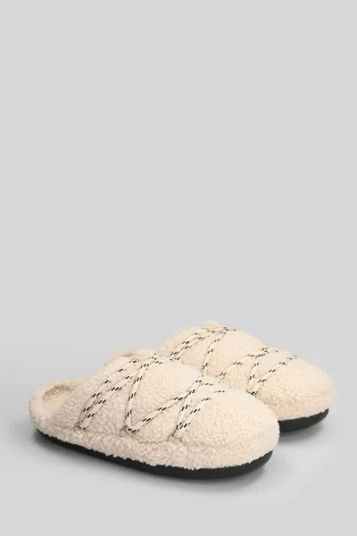 Moon Boot Mb Teddy Slipper Slipper-mule In Beige Shearling In Nude