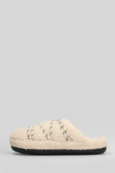Moon Boot Mb Teddy Slipper Slipper-mule In Beige Shearling In Nude