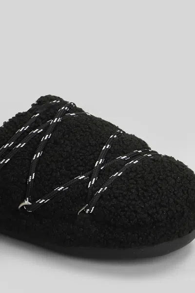 Moon Boot Mb Teddy Slipper Slipper-mule In Black Shearling In Black