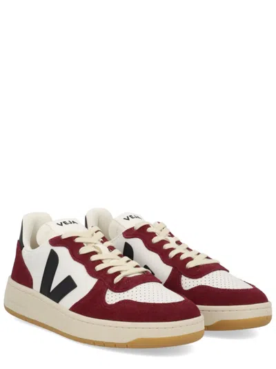 Veja Multicolour Leather And Suede In Burgundy