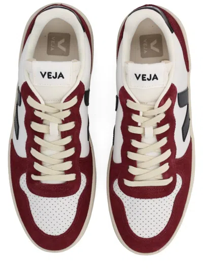 Veja Multicolour Leather And Suede In Burgundy