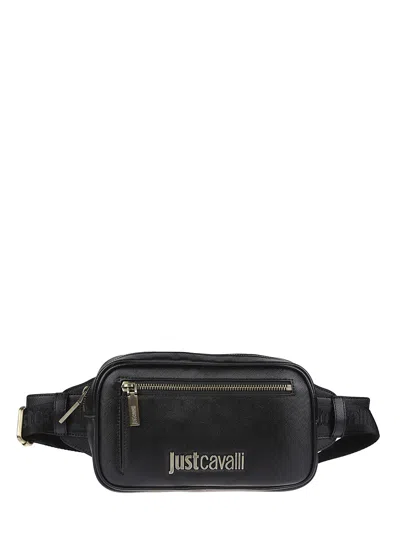 Just Cavalli Metal Lettering Logo Pouch In Black