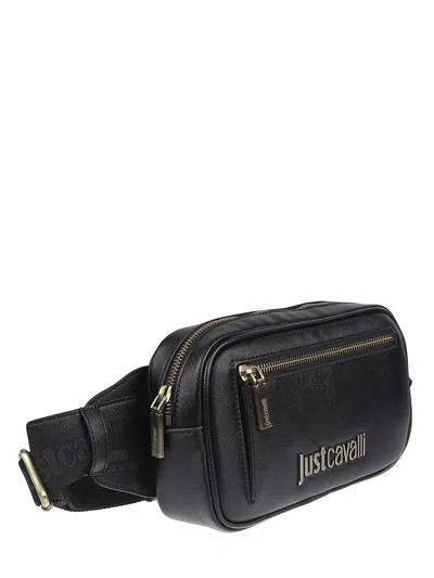 Just Cavalli Metal Lettering Logo Pouch In Black