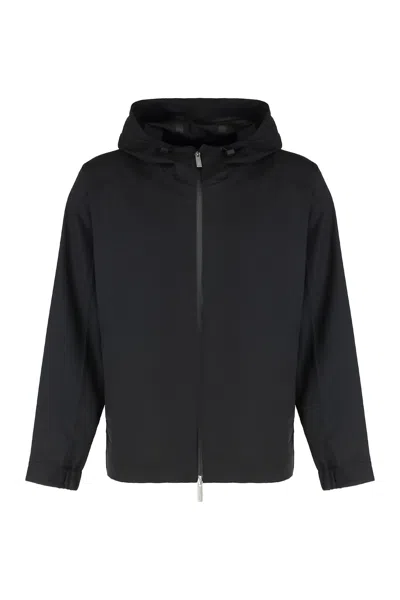 Herno Laminar Adjustable-hood Jacket In Black