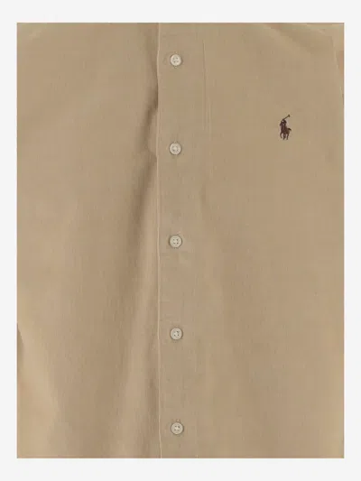 Ralph Lauren Beige Corduroy Shirt In Brown