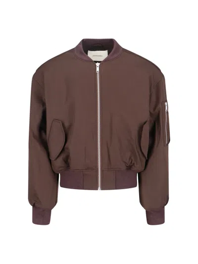 Entire Studios Zip Bomber Jacket In Brown