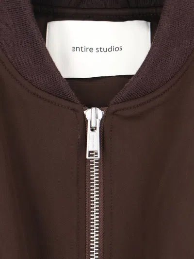 Entire Studios Zip Bomber Jacket In Brown