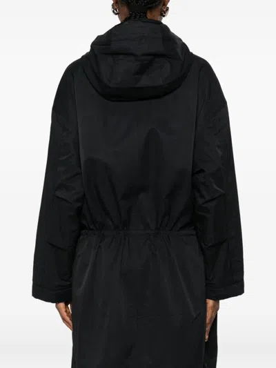 Closed Cotton And Nylon Parka Coat In Black