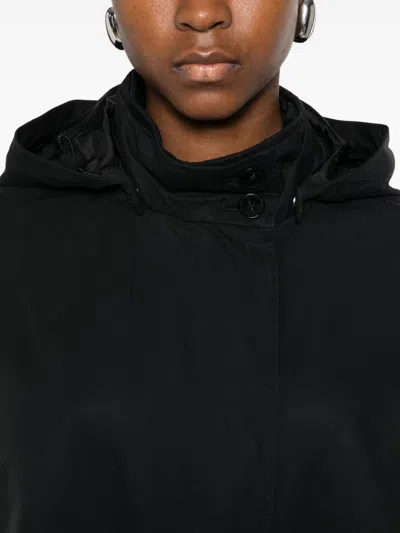Closed Cotton And Nylon Parka Coat In Black