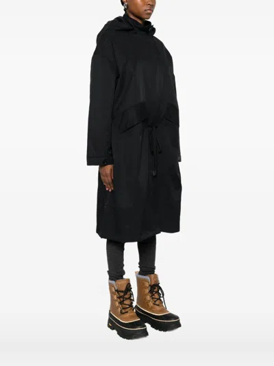 Closed Cotton And Nylon Parka Coat In Black