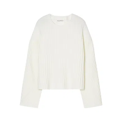 Closed Crew-neck Sweater In White