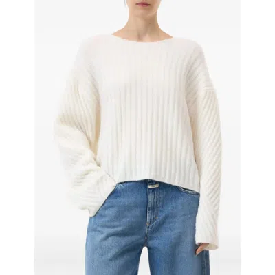 Closed Crew-neck Sweater In White