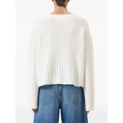 Closed Crew-neck Sweater In White