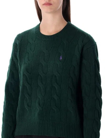 Ralph Lauren Polo  Wool And Cashmere Cable-knit Sweater In Green
