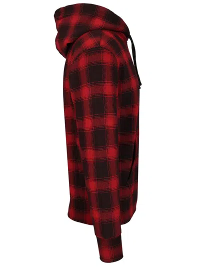 Ralph Lauren Checked Fleece Hoodie In Red