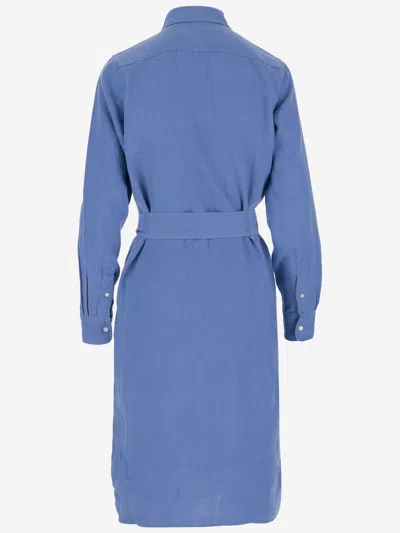 Ralph Lauren Linen Dress In Blue