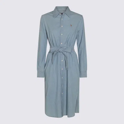 Ralph Lauren Light Blue Cotton Dress In Blue