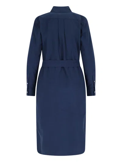 Ralph Lauren Chemisier Midi Dress In Blue