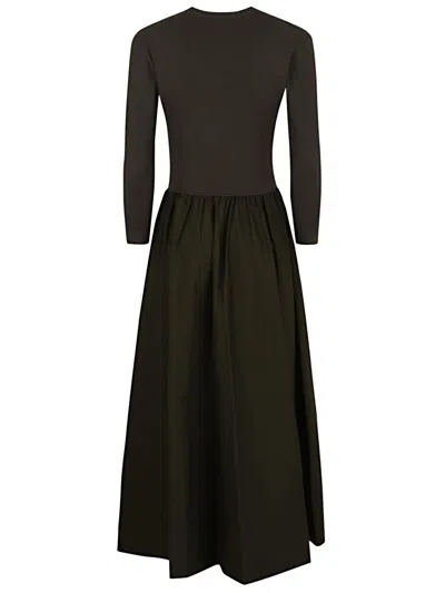 Ralph Lauren Long-sleeved Midi Dress In Black