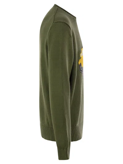 Ralph Lauren Polo Bear Crewneck Sweater In Green