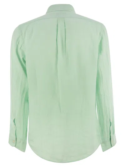 Ralph Lauren Custom-fit Linen Shirt In Green