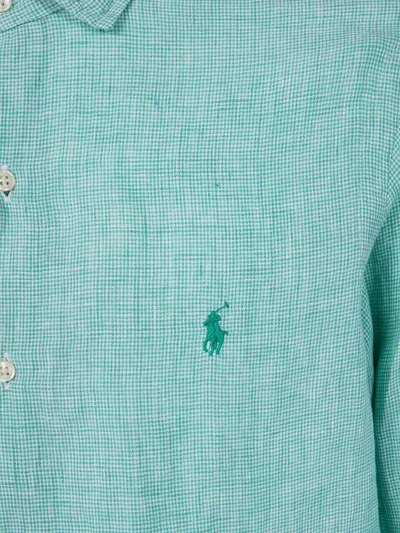 Ralph Lauren Polo Pony Embroidered Buttoned Shirt In Blue