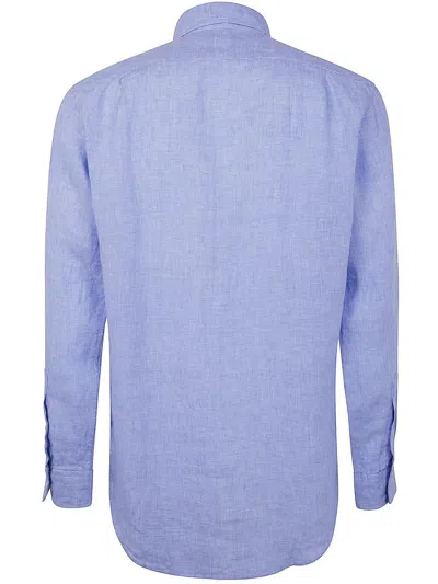 Ralph Lauren Polo Pony Embroidered Buttoned Shirt In Blue