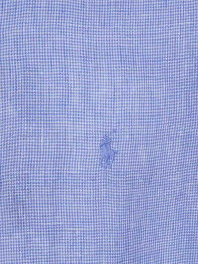 Ralph Lauren Polo Pony Embroidered Buttoned Shirt In Blue