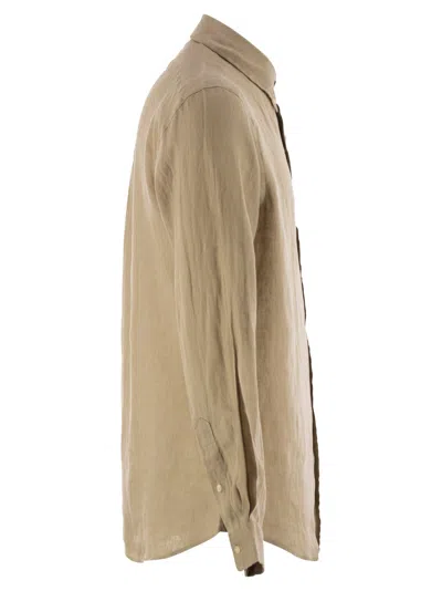 Ralph Lauren Custom-fit Linen Shirt In Brown