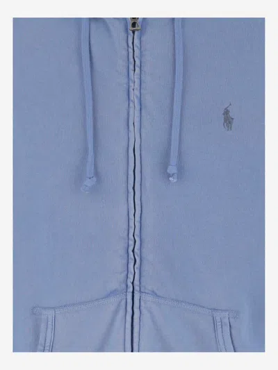 Ralph Lauren Cotton Hoodie In Blue