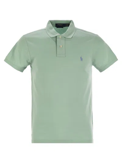 Ralph Lauren Slim-fit Pique Polo Shirt In Green