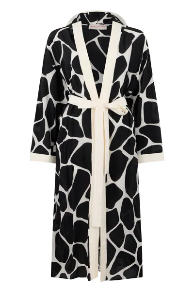 Valentino Soft Fabric Robe In Black
