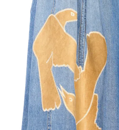 Marni Midi Denim Skirt In Blue