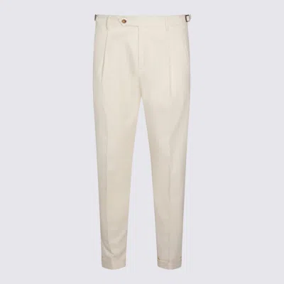 Berwich White Cotton Pants In White