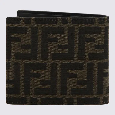 Fendi Men Ff 19 Jacquard Wallet In Brown