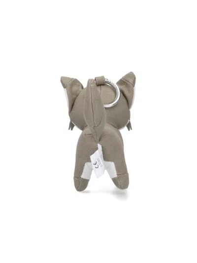 Maison Kitsuné Fox Keyring In Brown