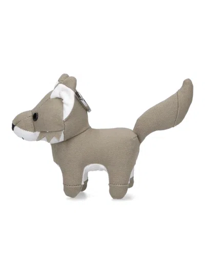 Maison Kitsuné Fox Keyring In Brown