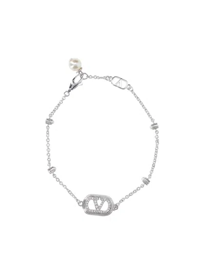 Valentino Swarovski® Vlogo Signature Bracelet In Silver